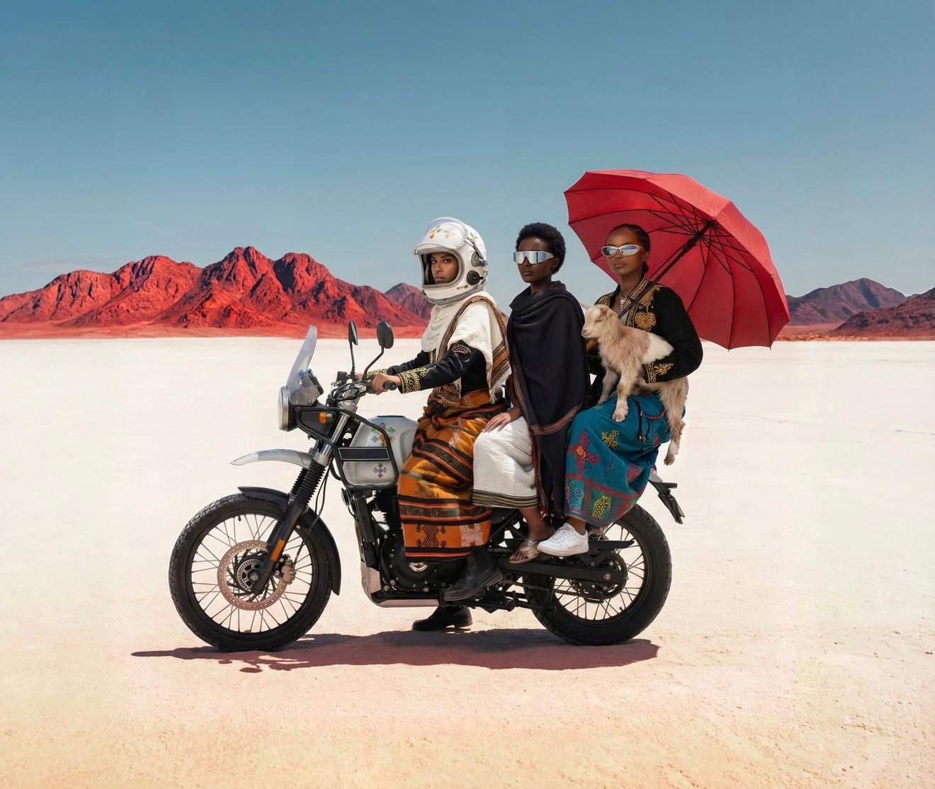 Surreal foggy gorge with rock arch — AI-generated landscape art